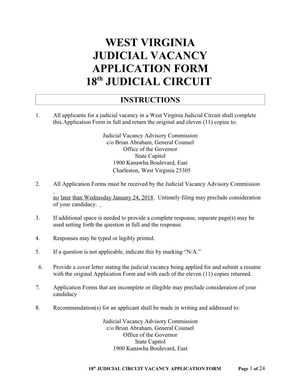 Judicial Vacancy
