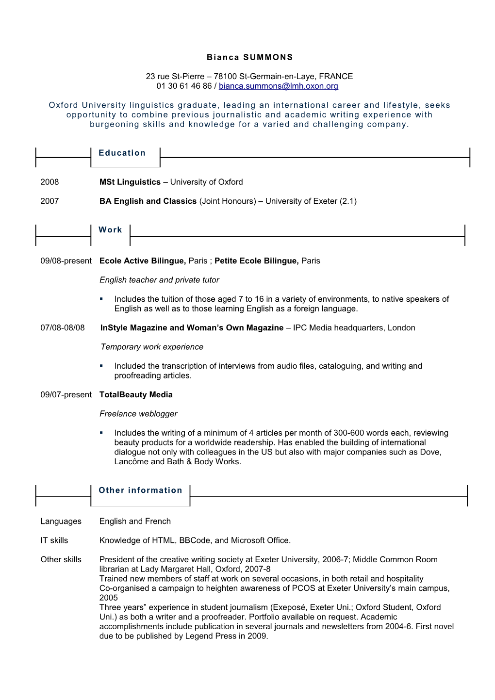 2008 Mst Linguistics University of Oxford