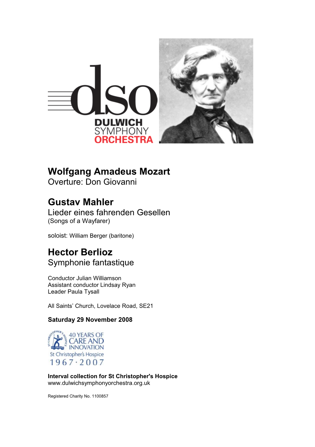 Wolfgang Amadeus Mozart Overture: Don Giovanni Gustav Mahler Lieder Eines Fahrenden Gesellen