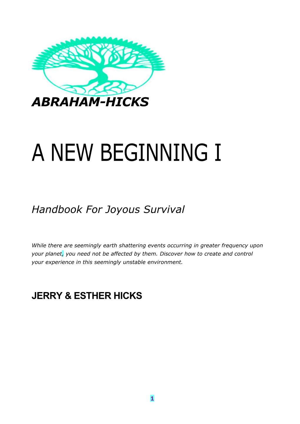 Handbook for Joyous Survival