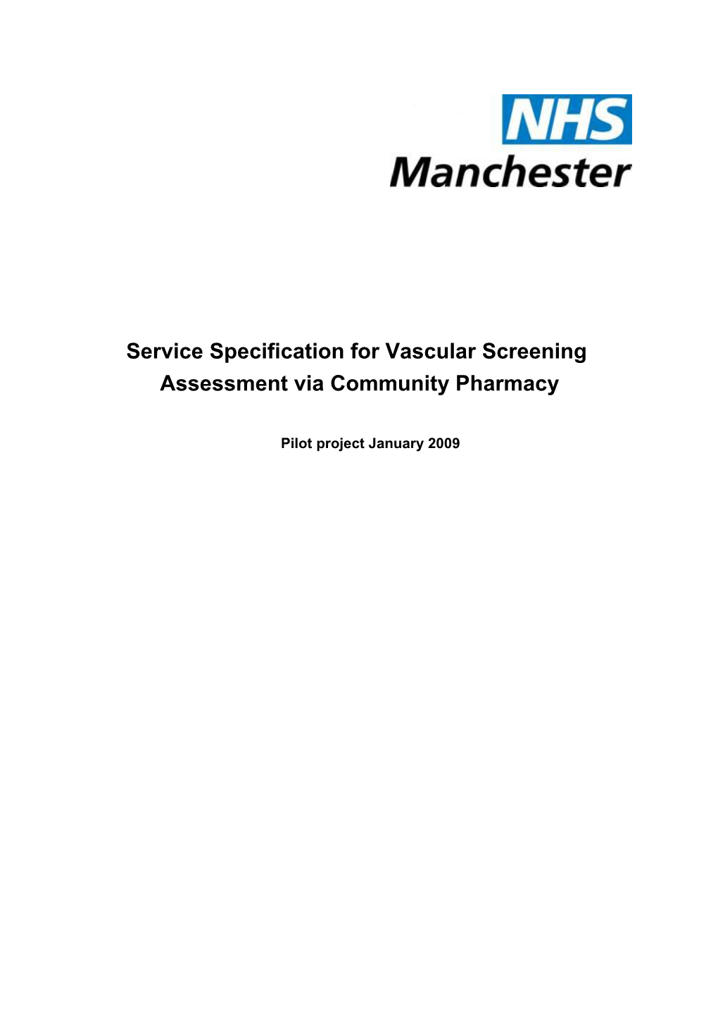 Service Specification for Vascular Screening
