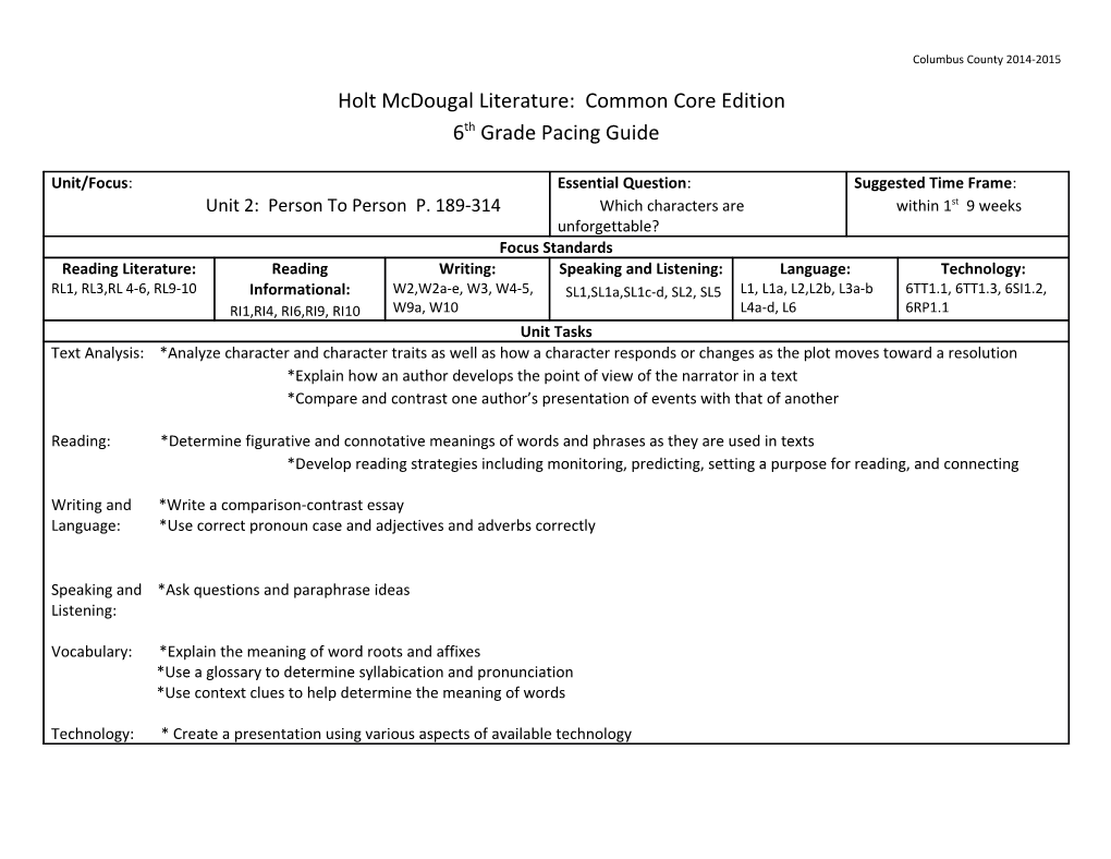 Holt Mcdougal Literature: Common Core Edition s1