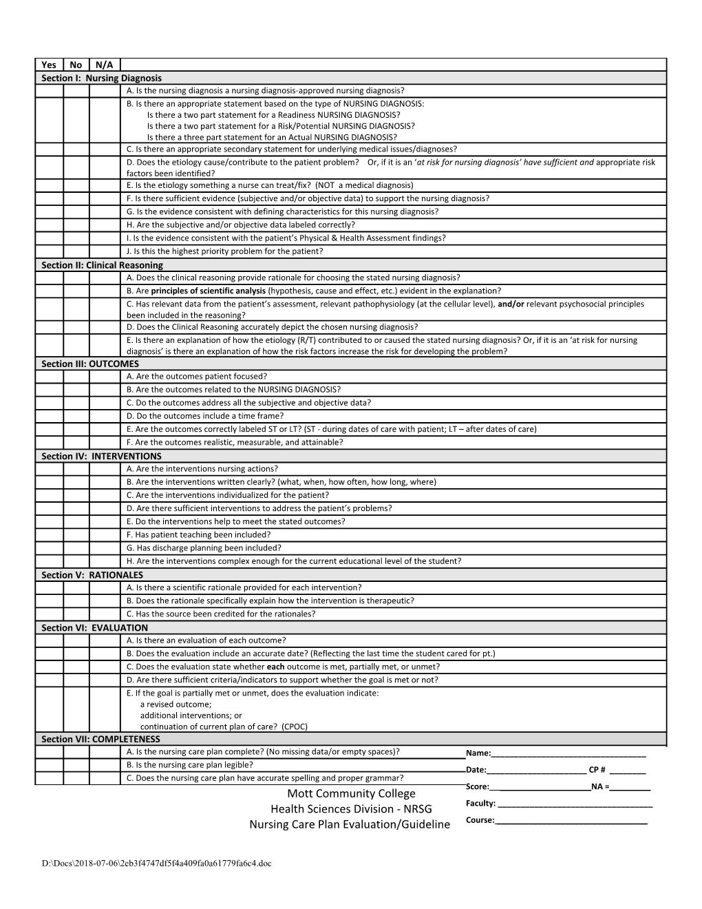 Health Sciences Division - NRSG