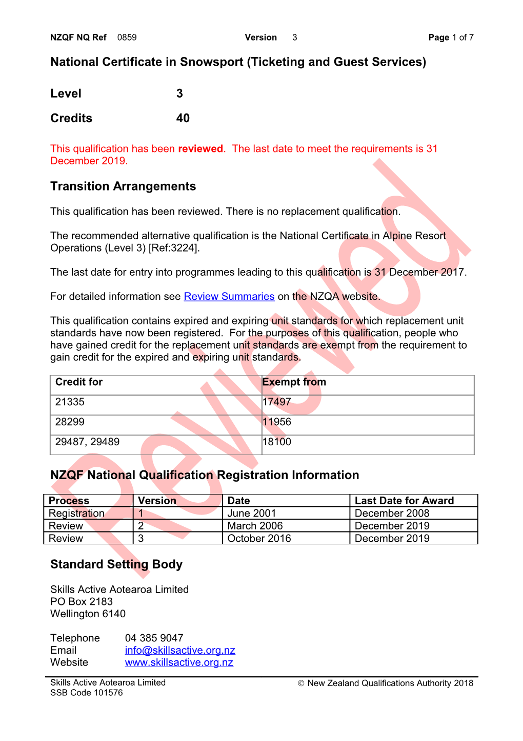 0859 National Certificate in Snowsport (Ticketing and Guest Services)