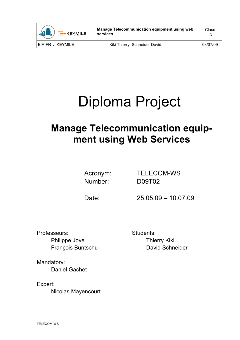 Diploma Project: TELECOM-WS