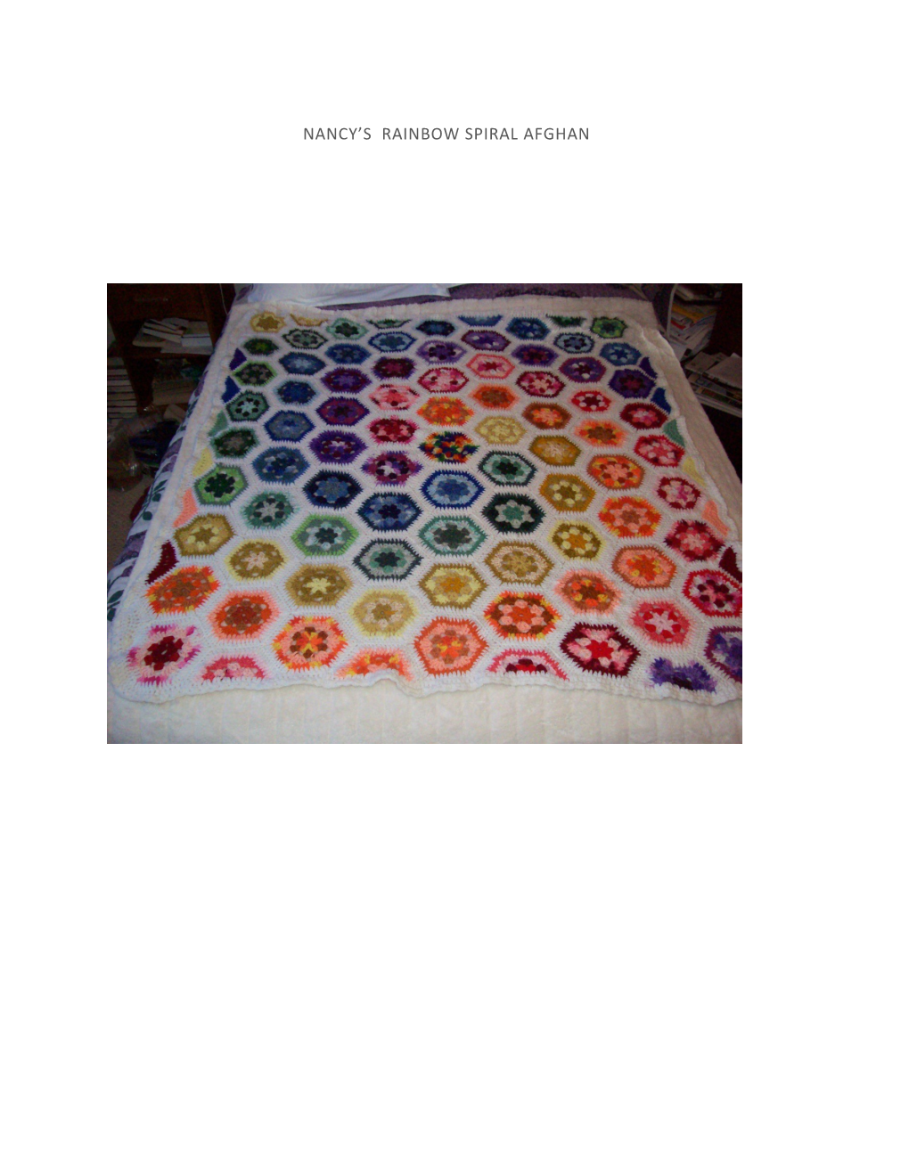 NANCY S RAINBOW SPIRAL Afghan