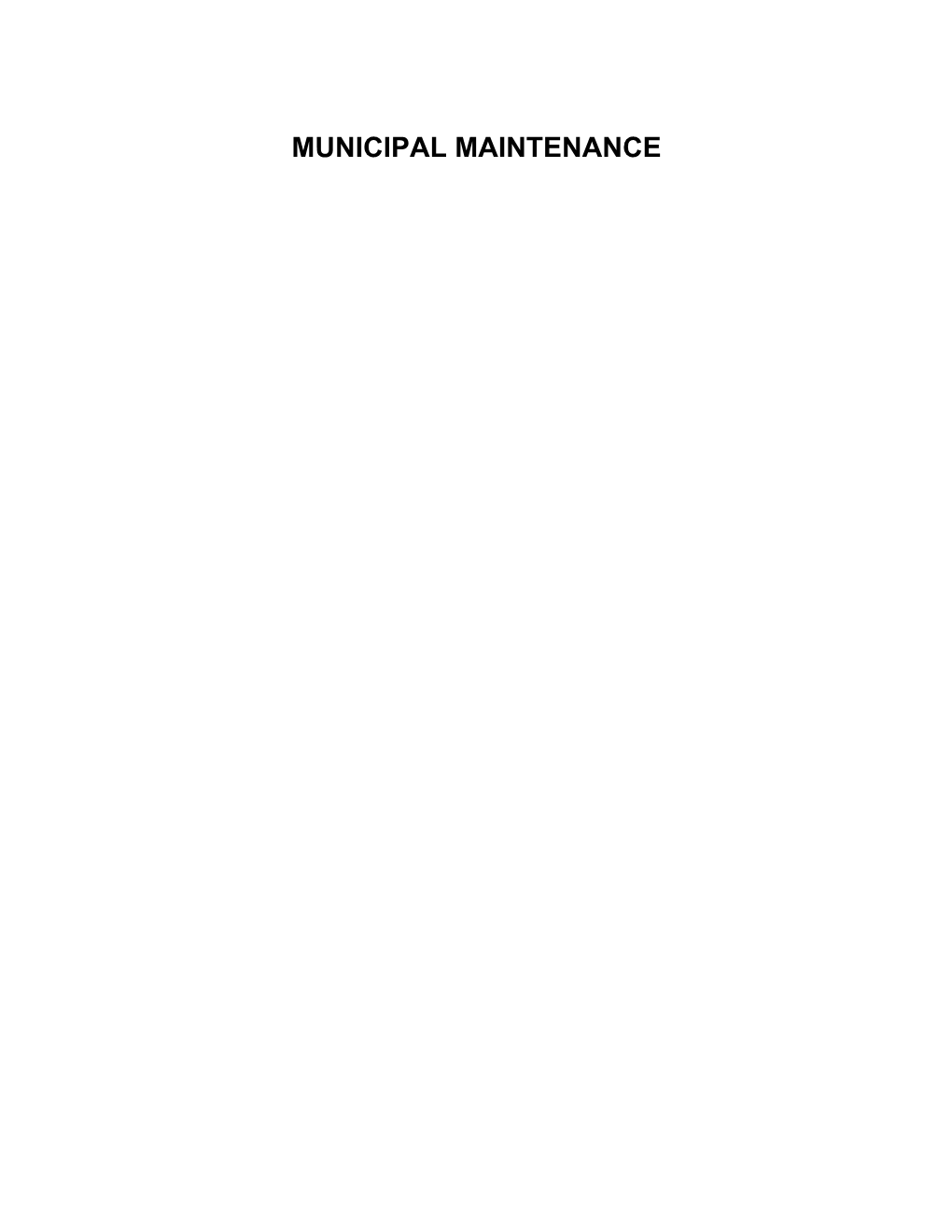 Municipal Maintenance s1