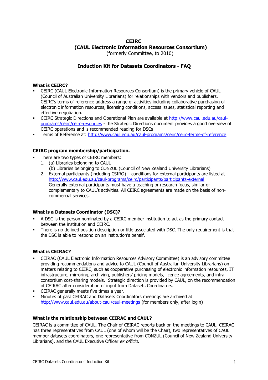 Induction Kit for Datasets Coordinators FAQ