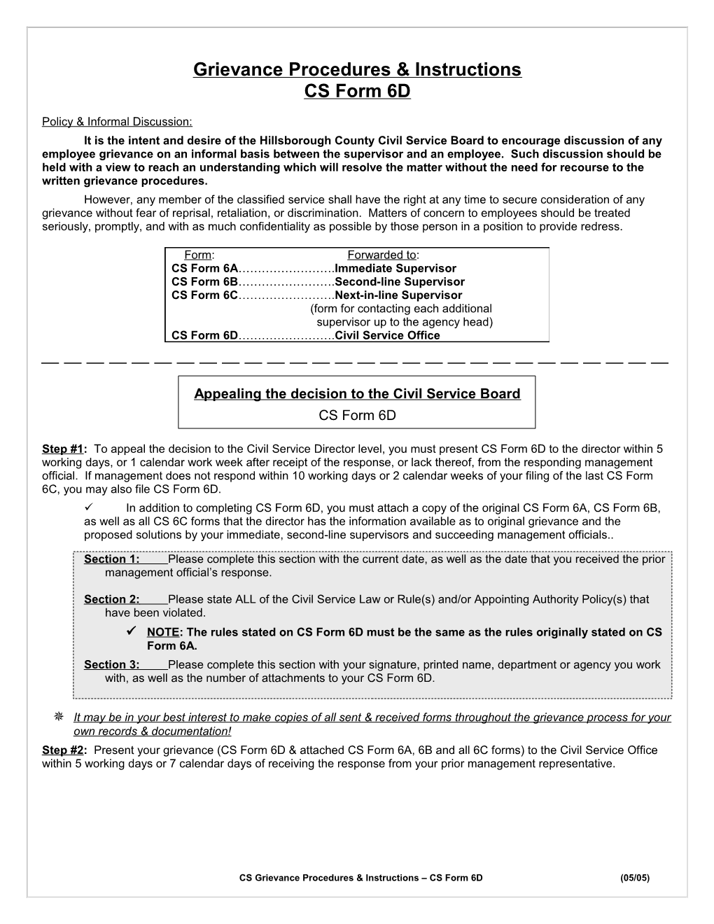 Level IV: Appealing the Decision to the Civil Service Board