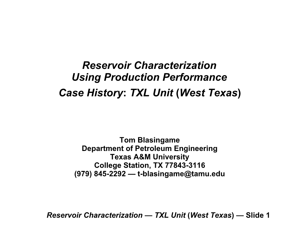 Reservoir Characterization