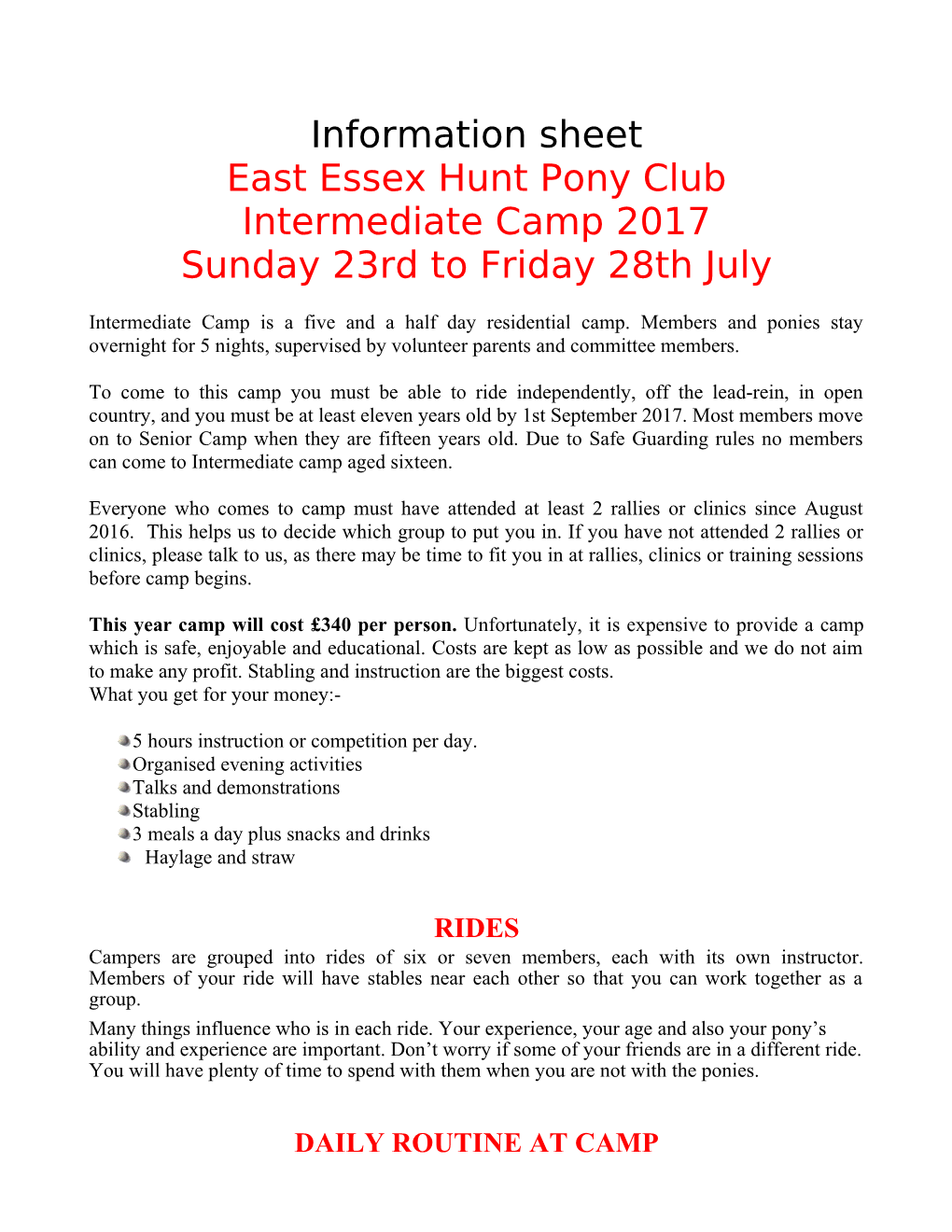 East Essex Hunt Pony Club