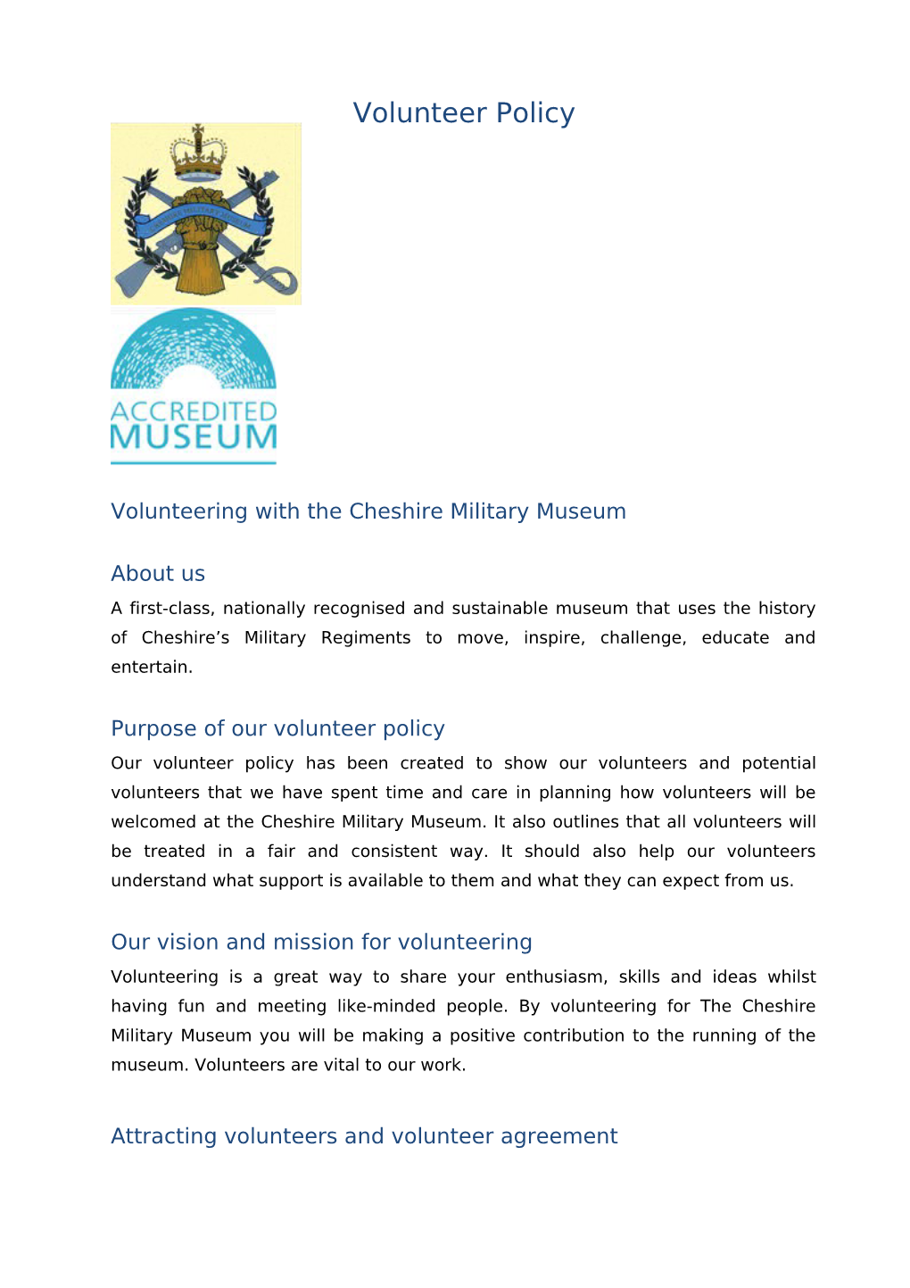 Volunteering with the Cheshire Military Museum