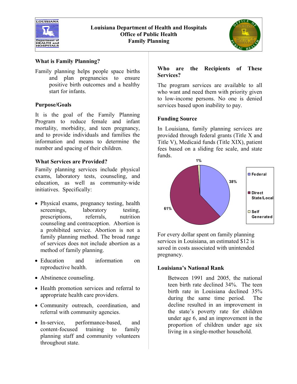 What Is the Direction of Public Health Nationally, and How Does Louisiana Compare