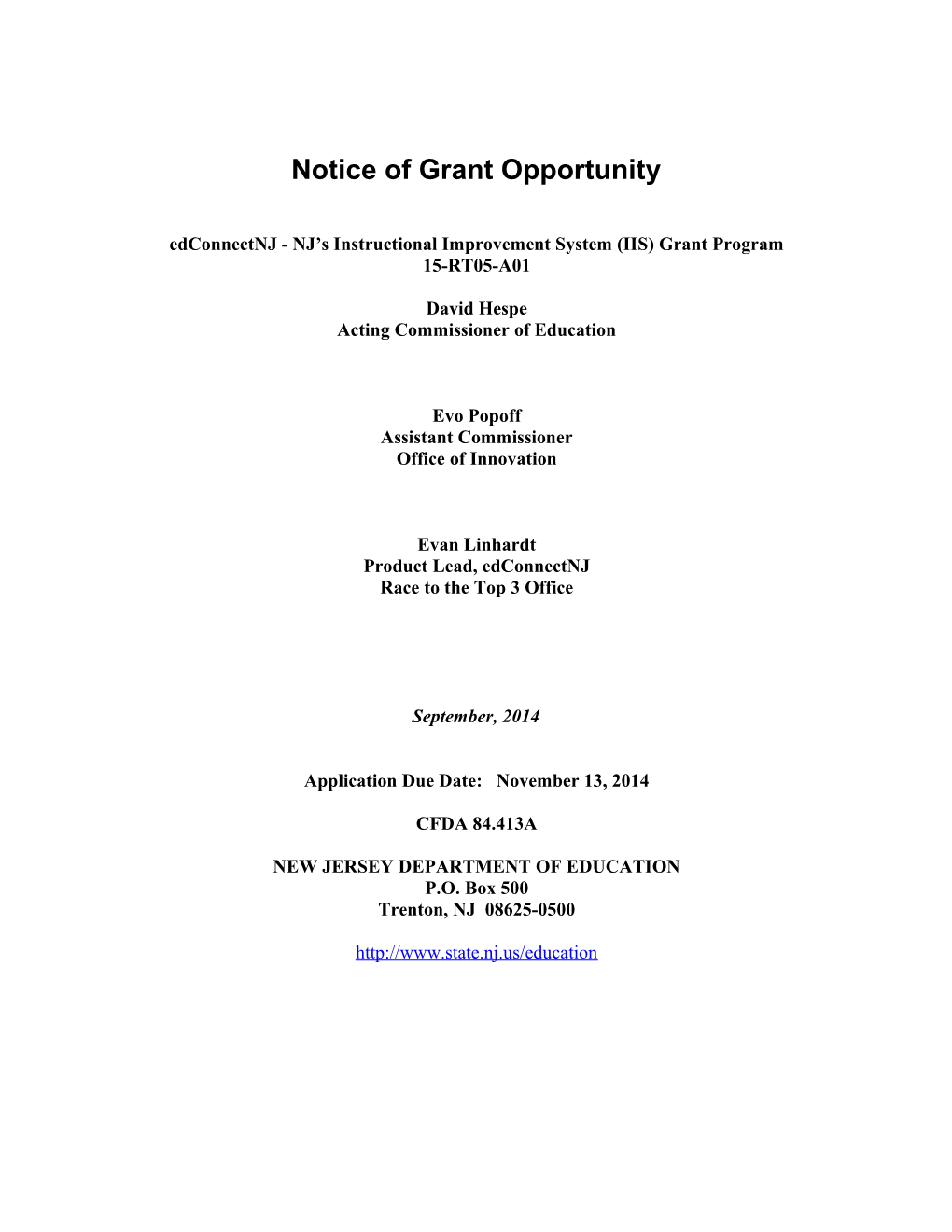 Edconnectnj - NJ S Instructional Improvement System (IIS) Grant Program