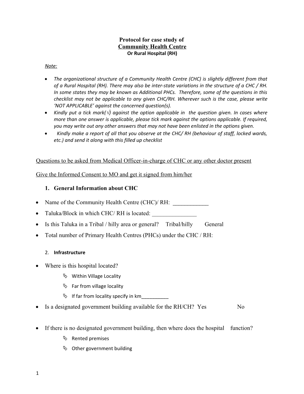 Protocol for Case Study Of