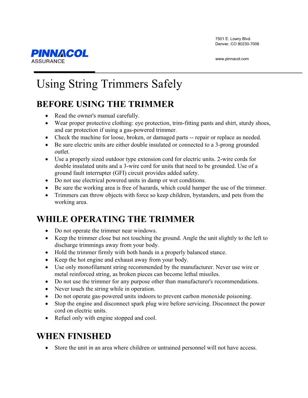 Using String Trimmers Safely