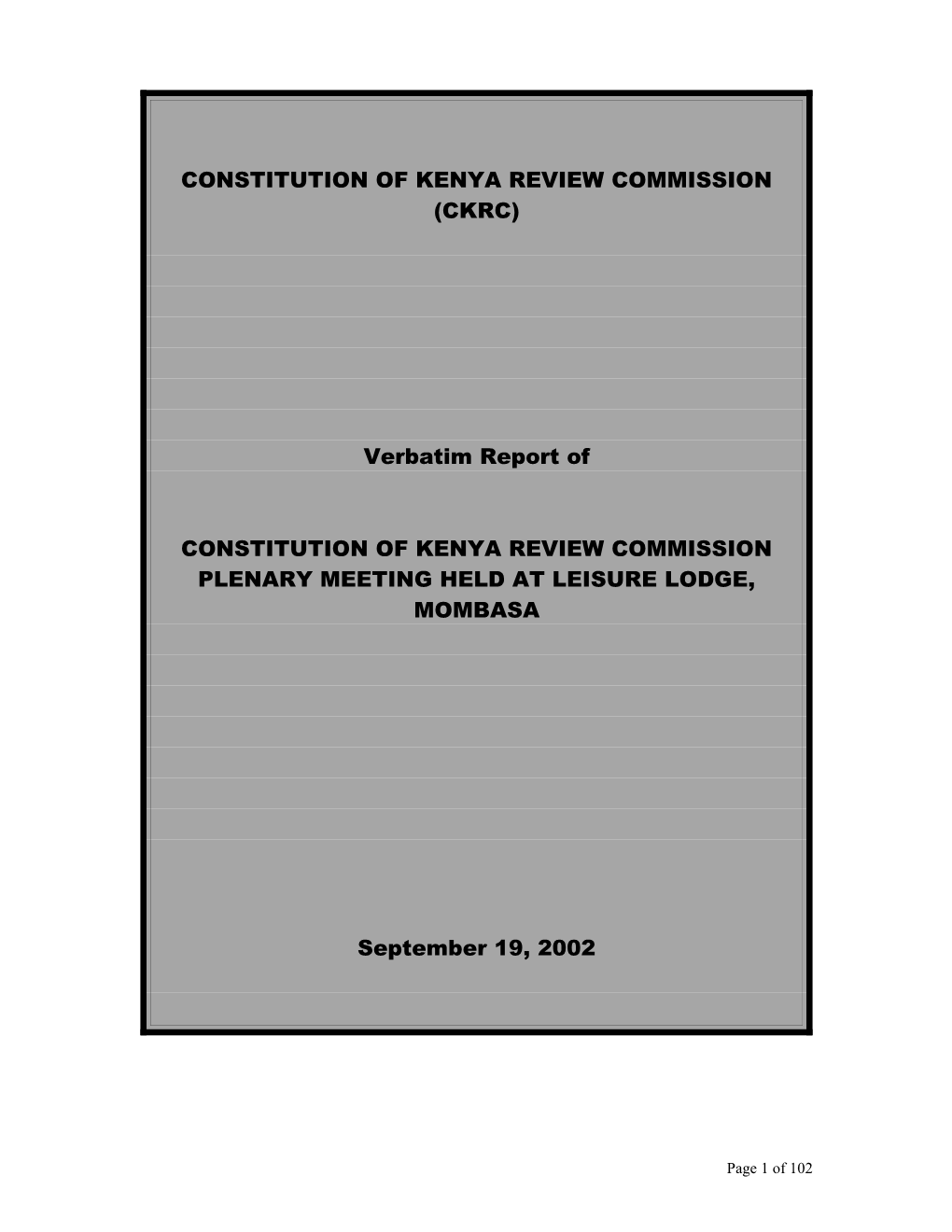 Constitution of Kenya Review Commission s1