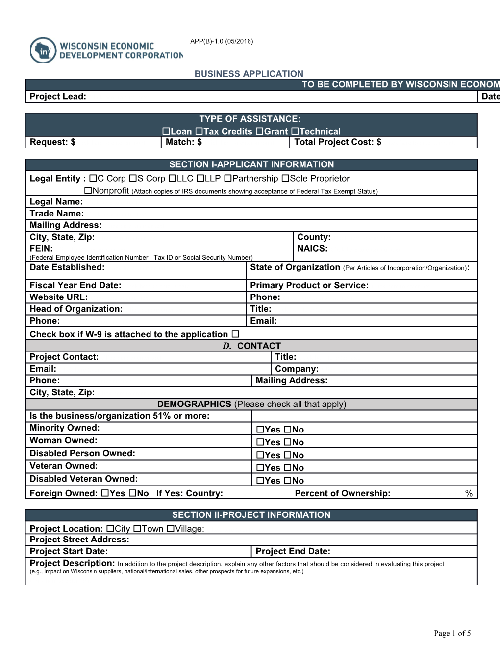 Prospect Data Sheet