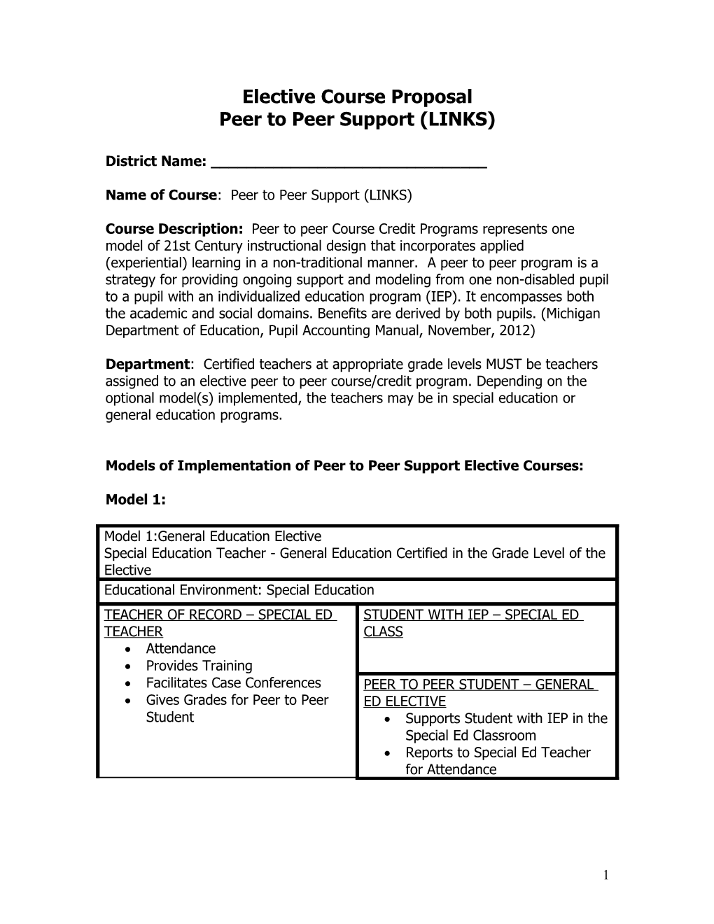 Peer to Peer Support (LINKS)