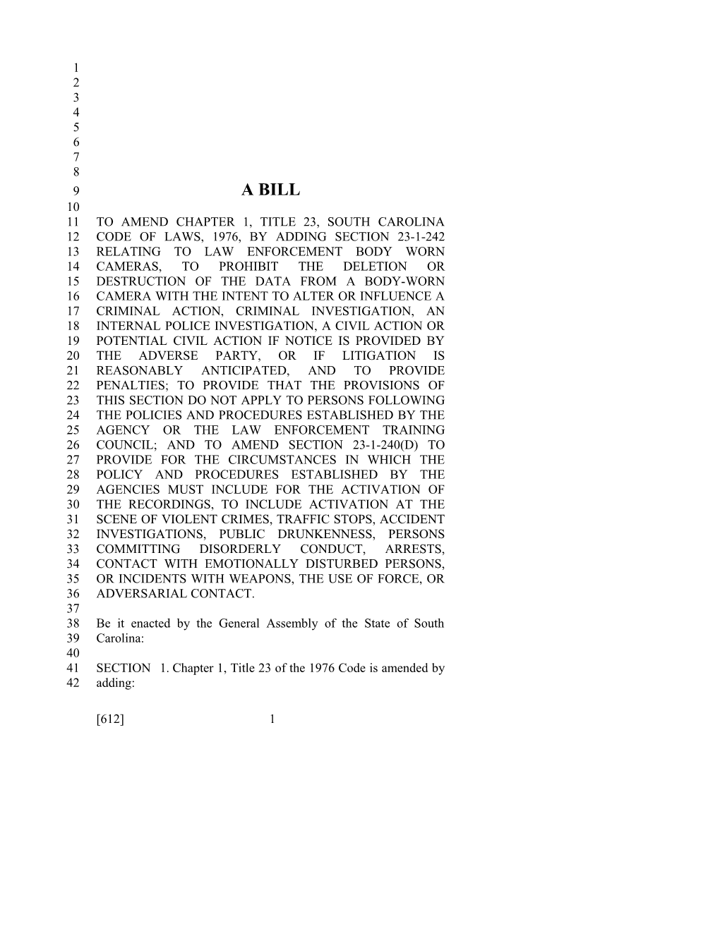 2017-2018 Bill 612 Text of Previous Version (Apr. 4, 2017) - South Carolina Legislature Online