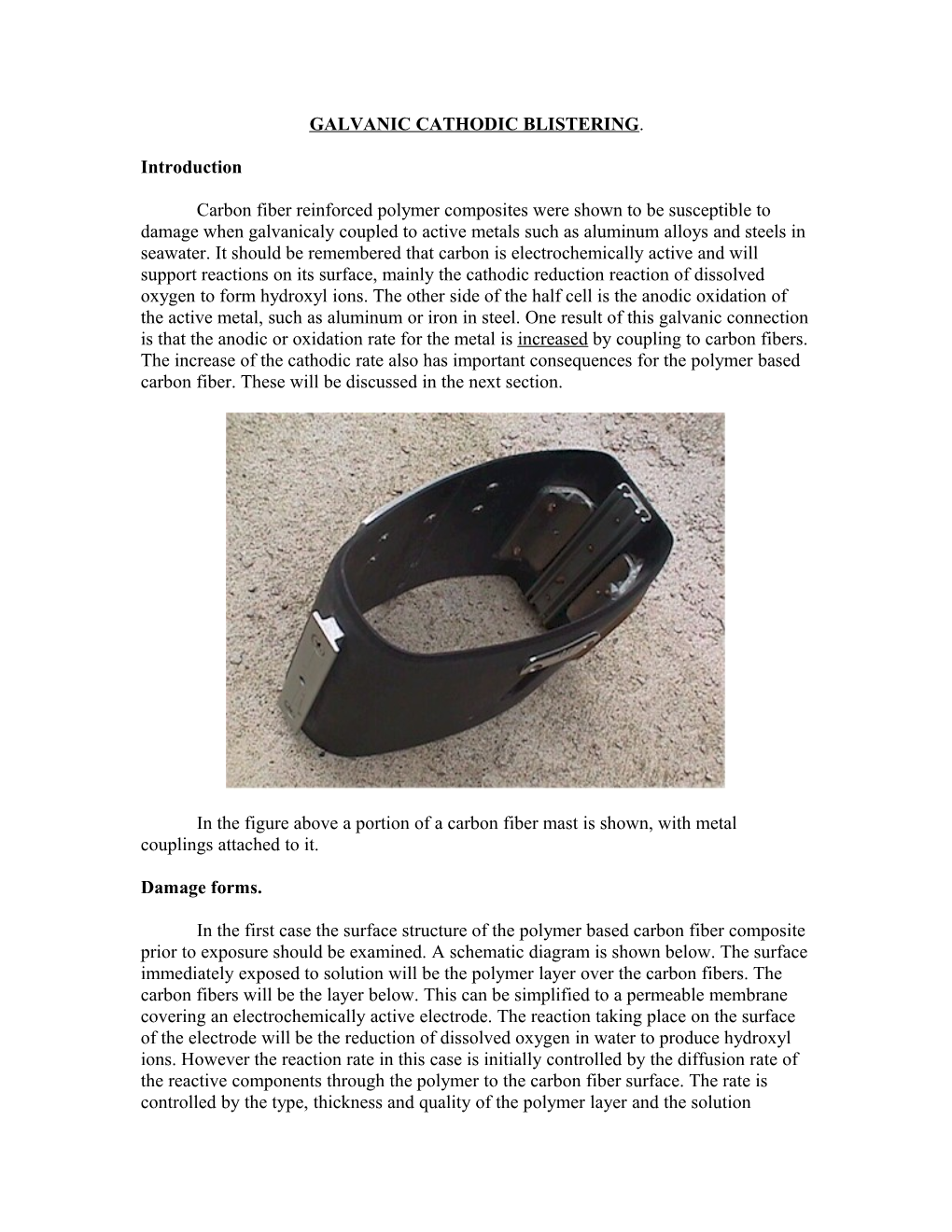 Galvanic Cathodic Blistering