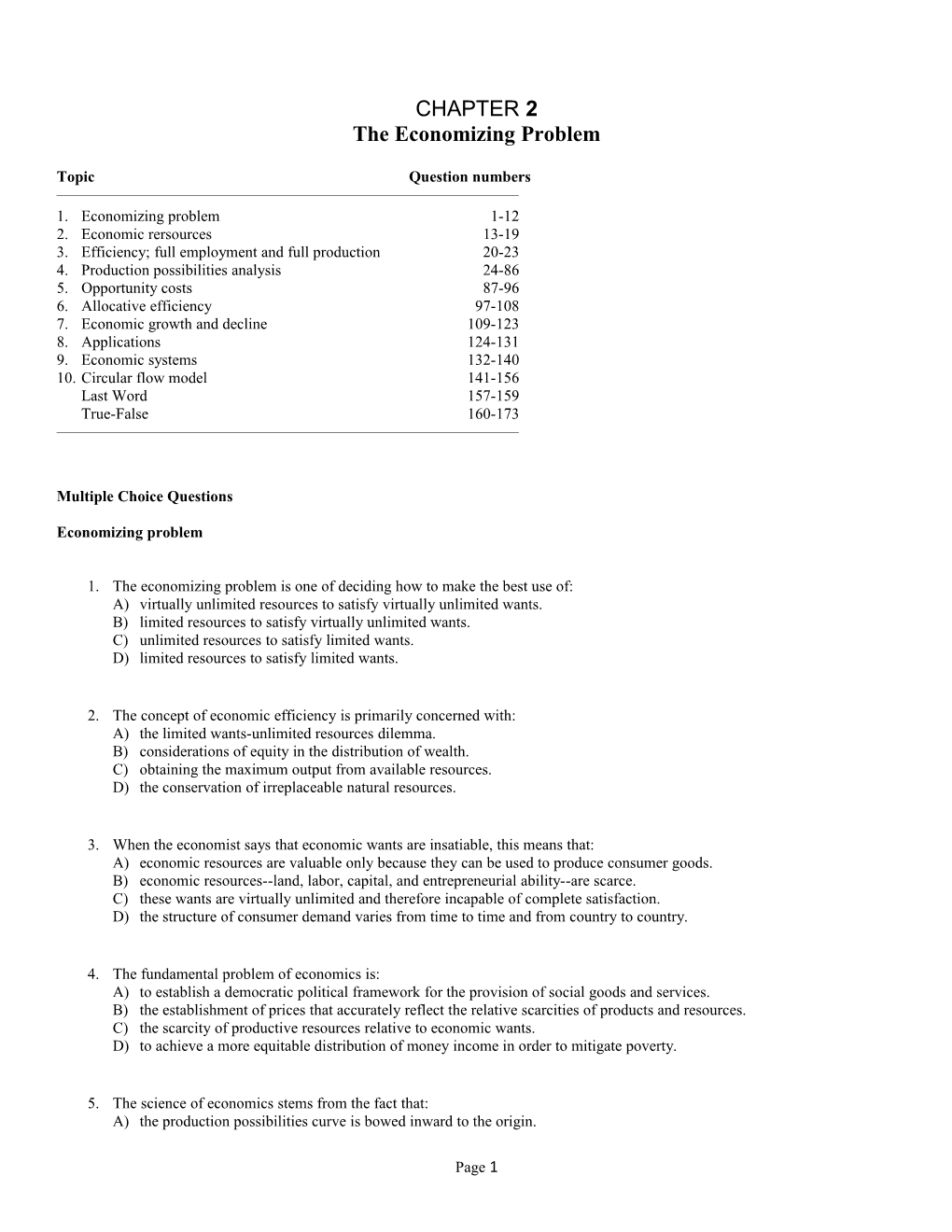 The Economizing Problem s1