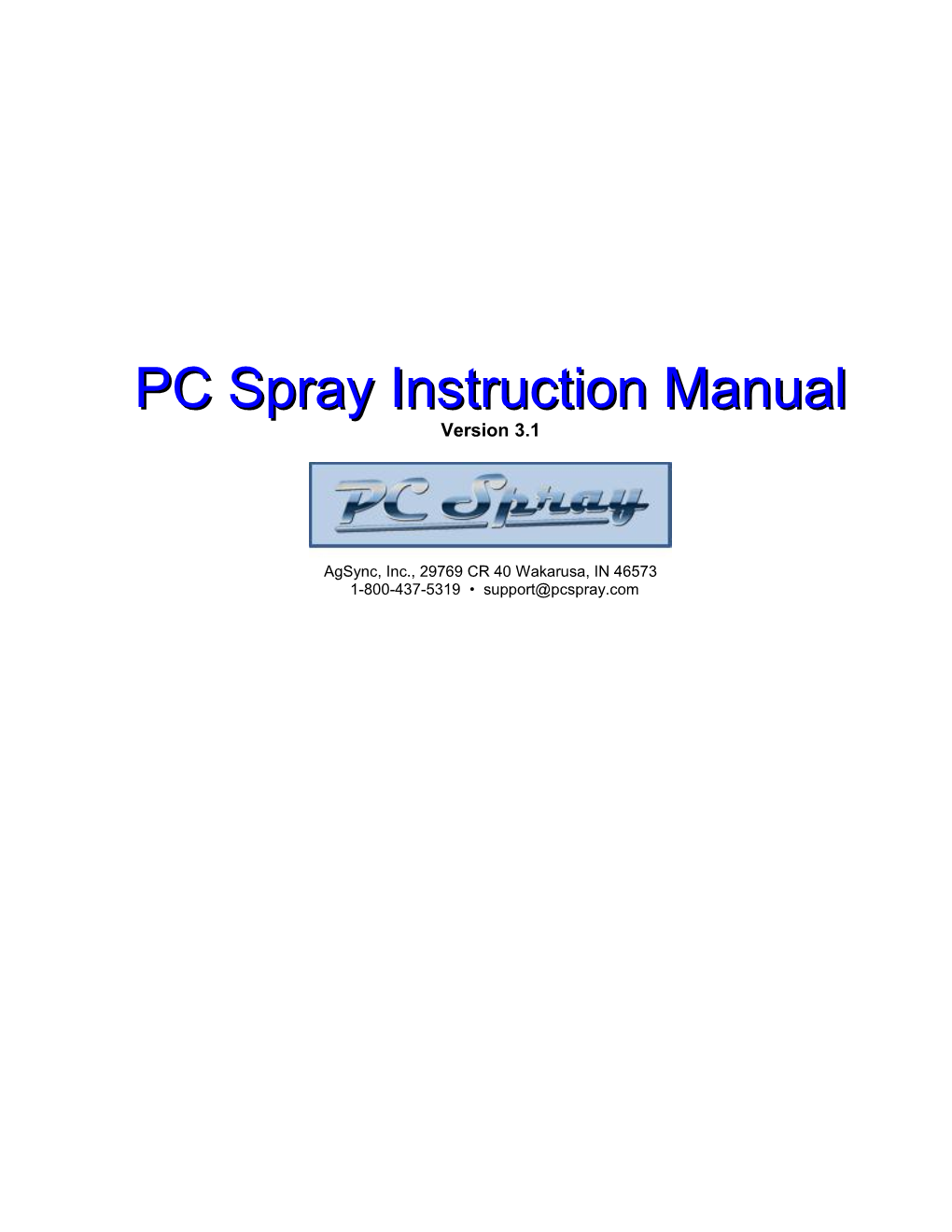 PC Spray Manual