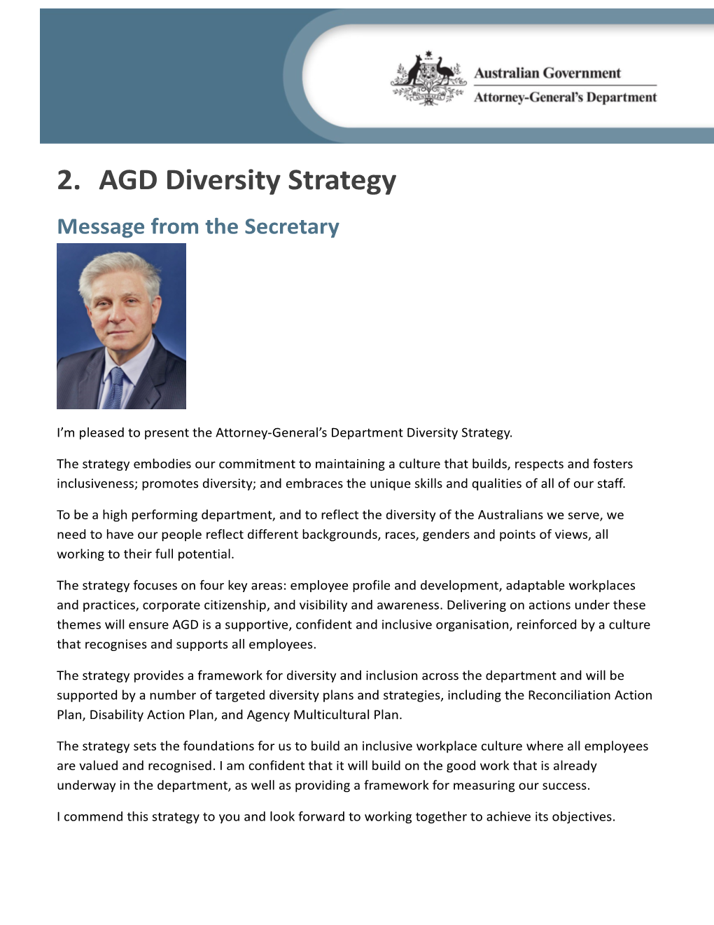 AGD Diversity Strategy Plan