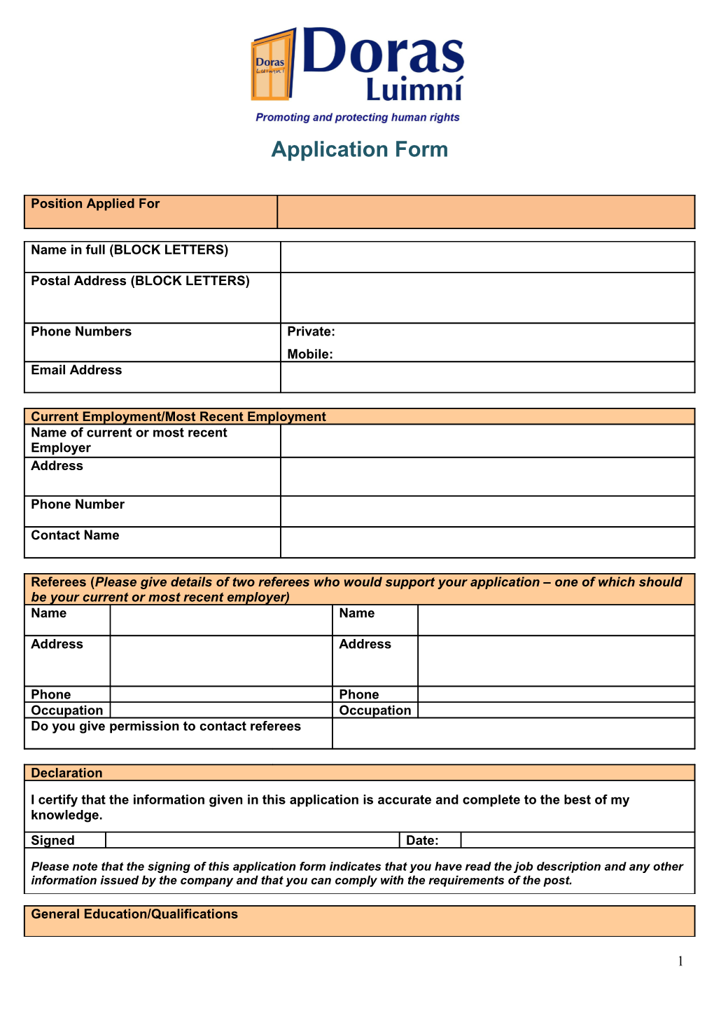 This Application Form, When Completed, Should Be Returned To