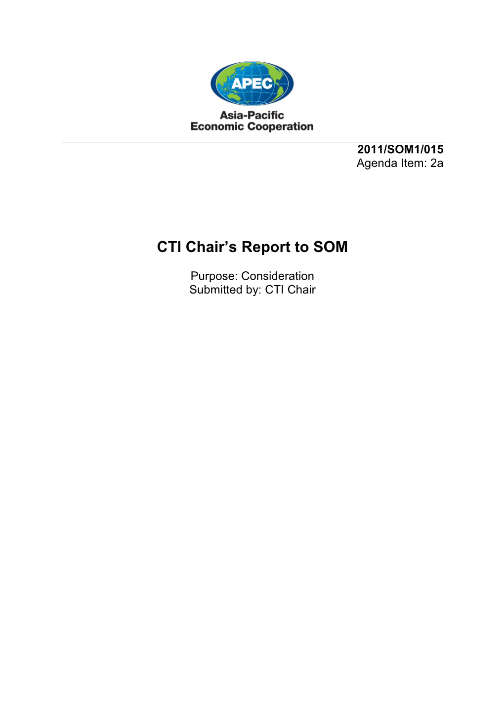 CTI Chair S Report to SOM