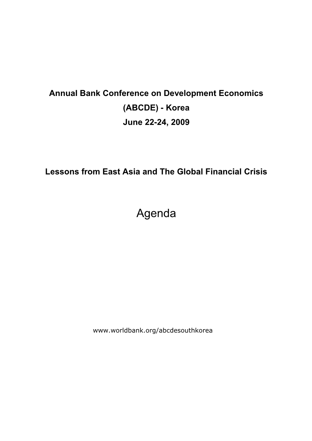 Annual Bank Conference on Development Economics (ABCDE) - Korea