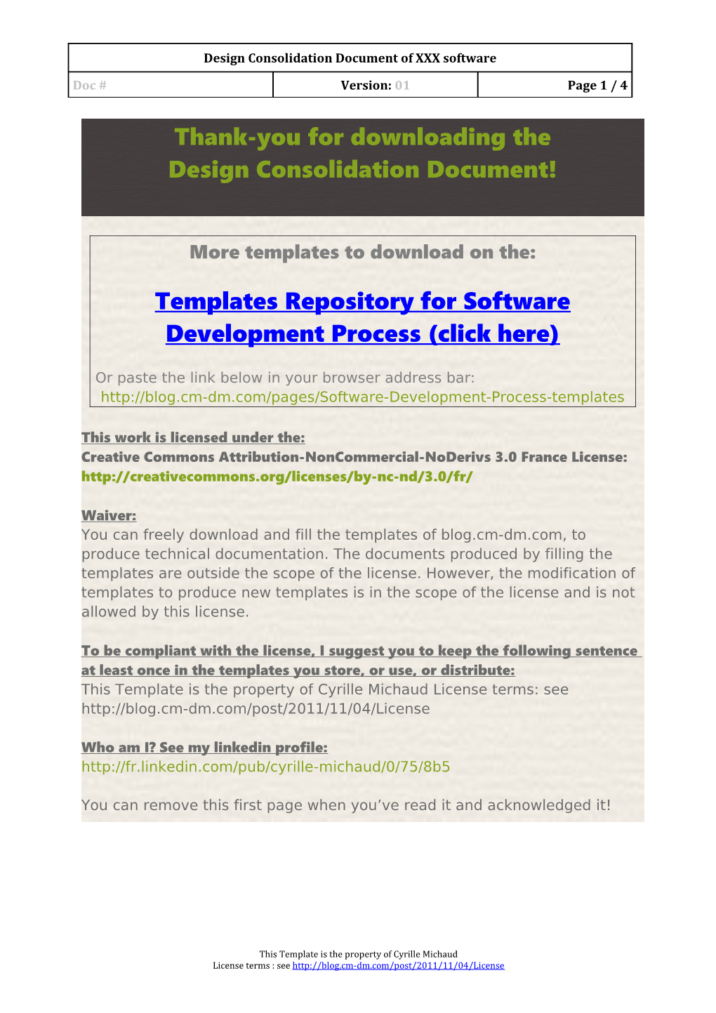 Design Consolidation Document