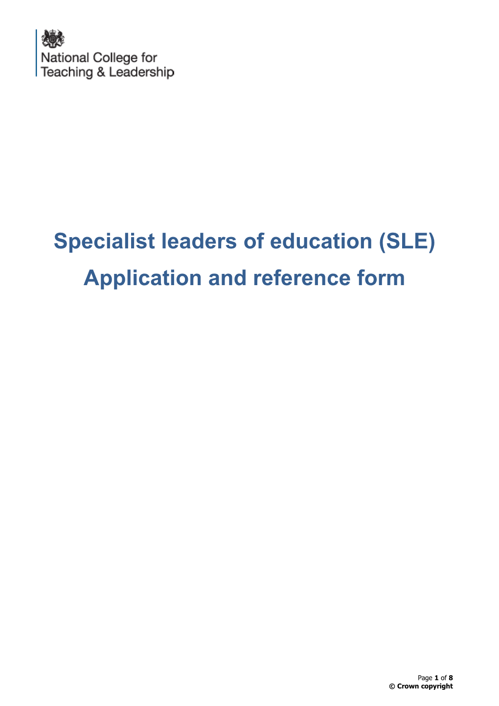 SLE Cohort 2 Application Form