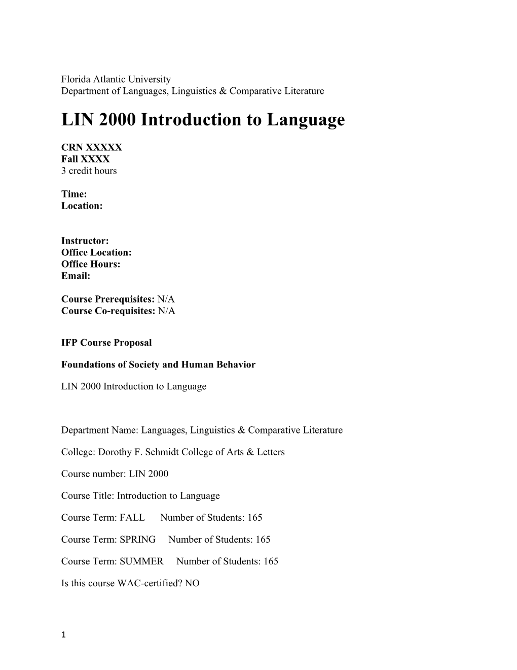Department of Languages, Linguistics & Comparative Literature