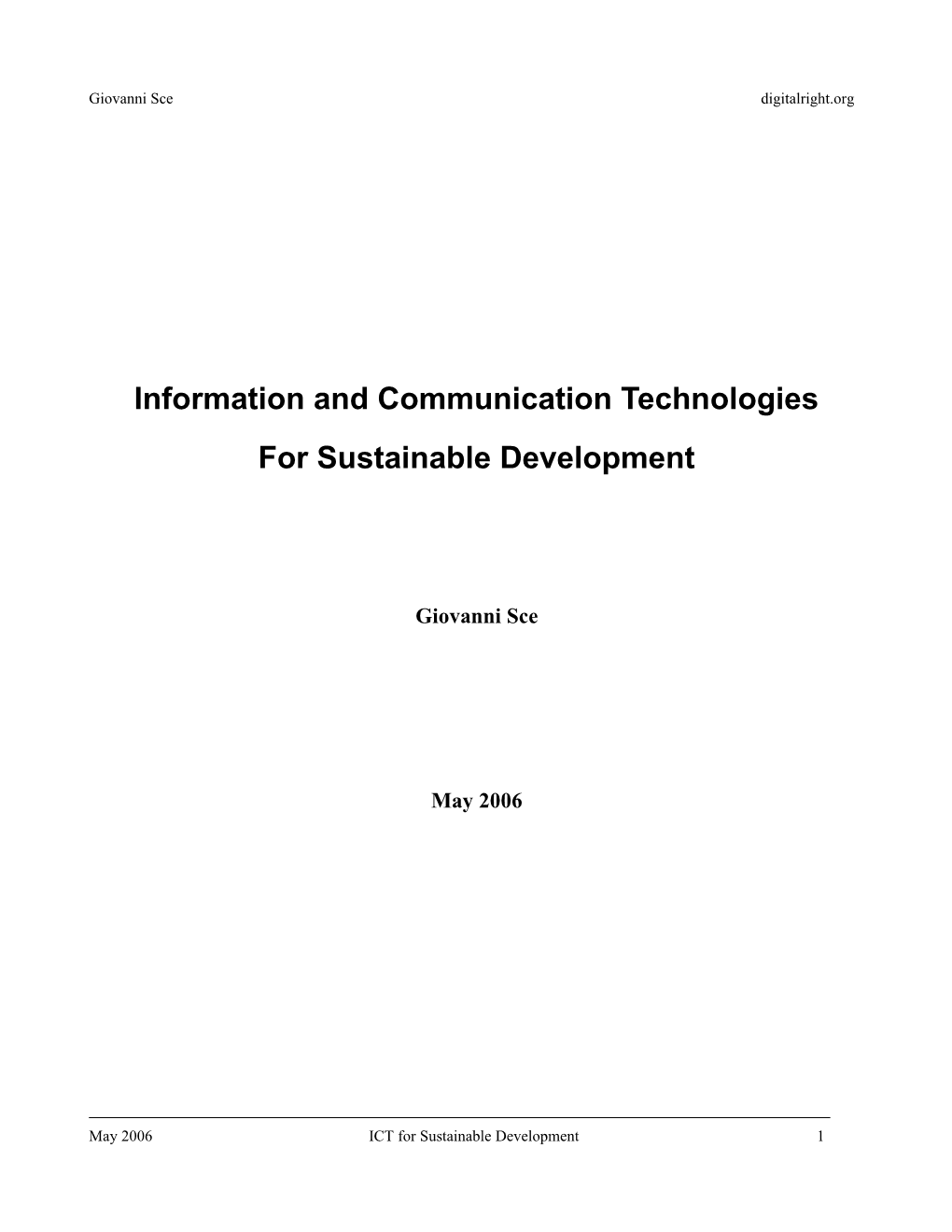 Information and Communication Technologies