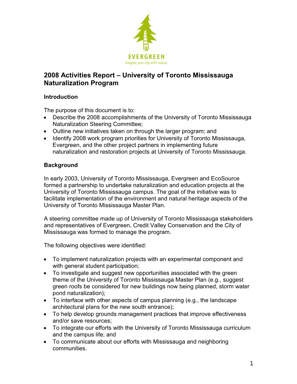 Progress Report UTM Naturalization Project