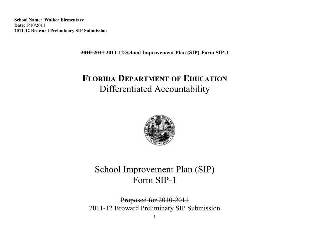 2011-12 Broward Preliminary SIP Submission