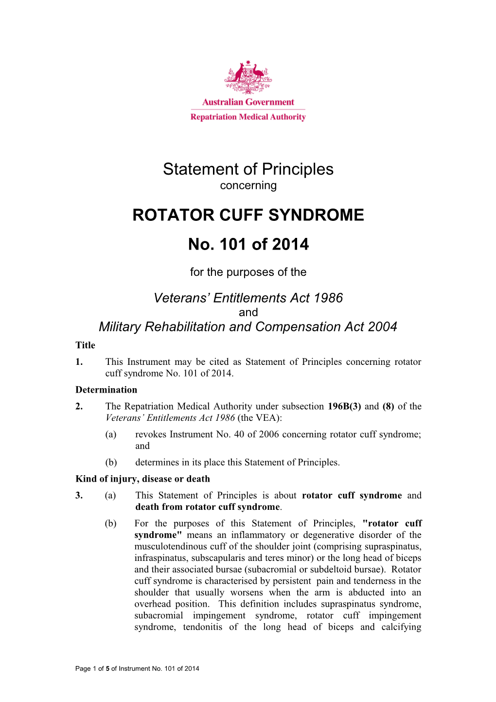 Rotator Cuff Syndrome