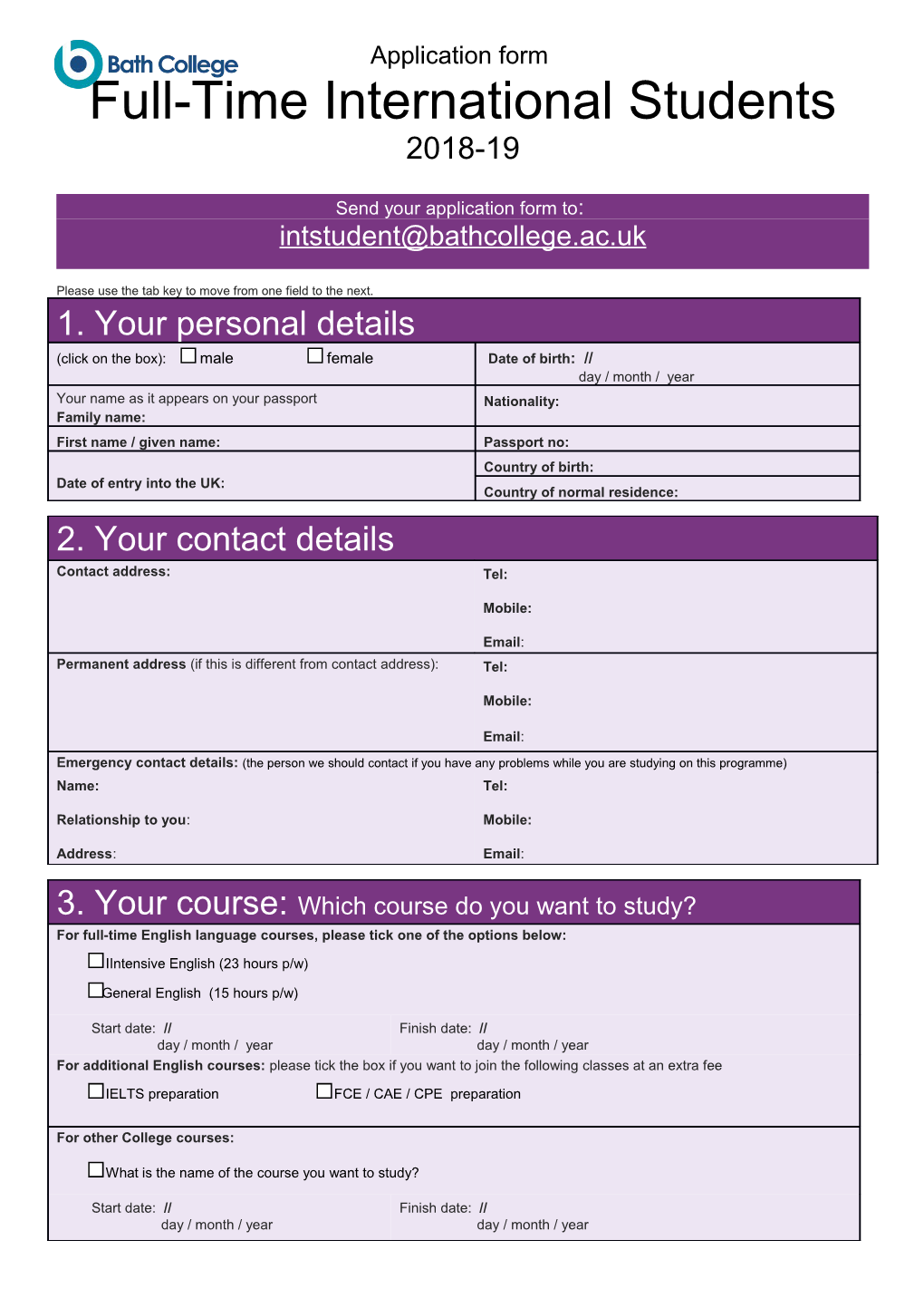 Full-Time International Students