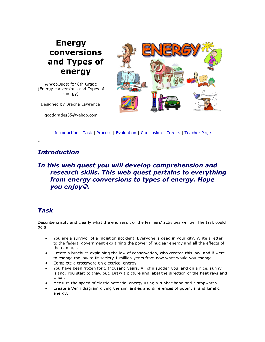 Energy Conversions and Types of Energy