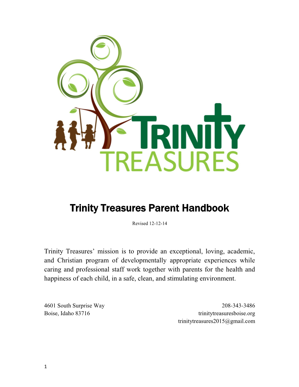 Trinity Treasures Parent Handbook