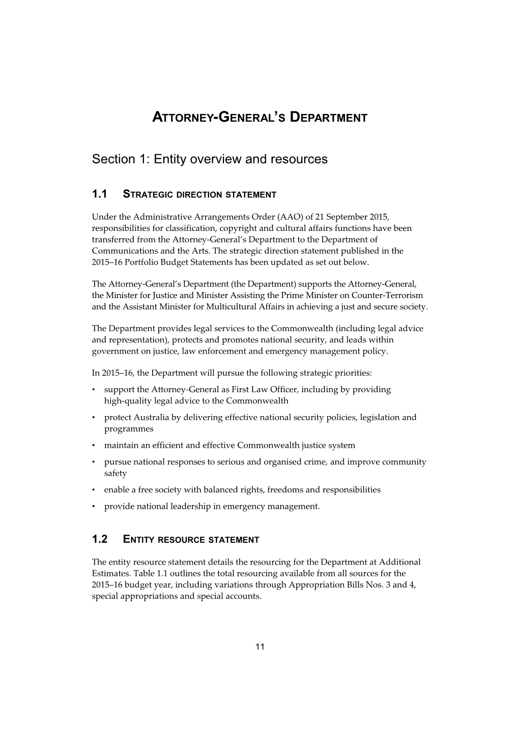 Portfolio Additional Estimates Statements 2015-16 - ATTORNEY-GENERAL S DEPARTMENT