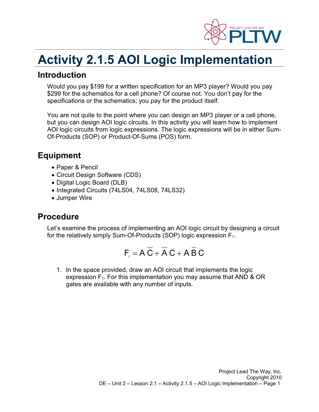 Activity 2.1.5 AOI Logic Implementation