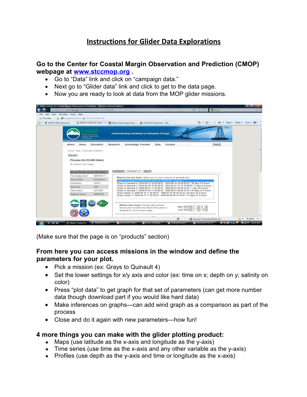 Instructions for Glider Data Explorations