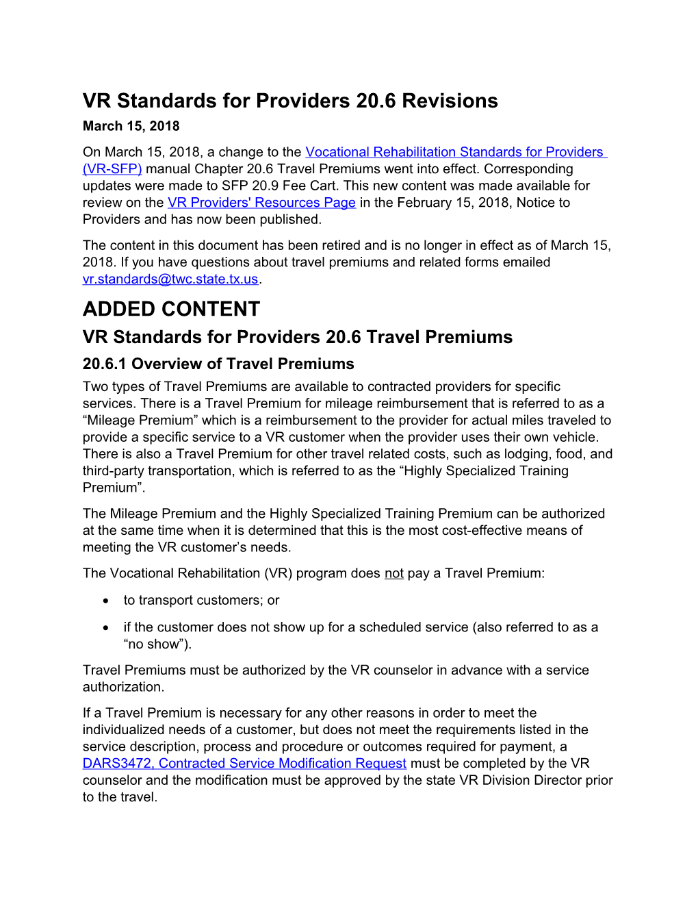 VR-SFP 20.6 Travel Premiums Revised 031518