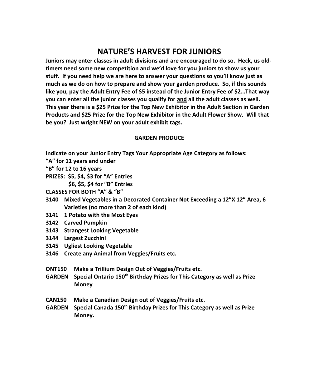 Nature S Harvest for Juniors