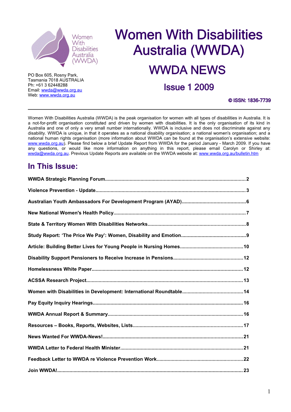 WWDA Strategic Planning Forum 2