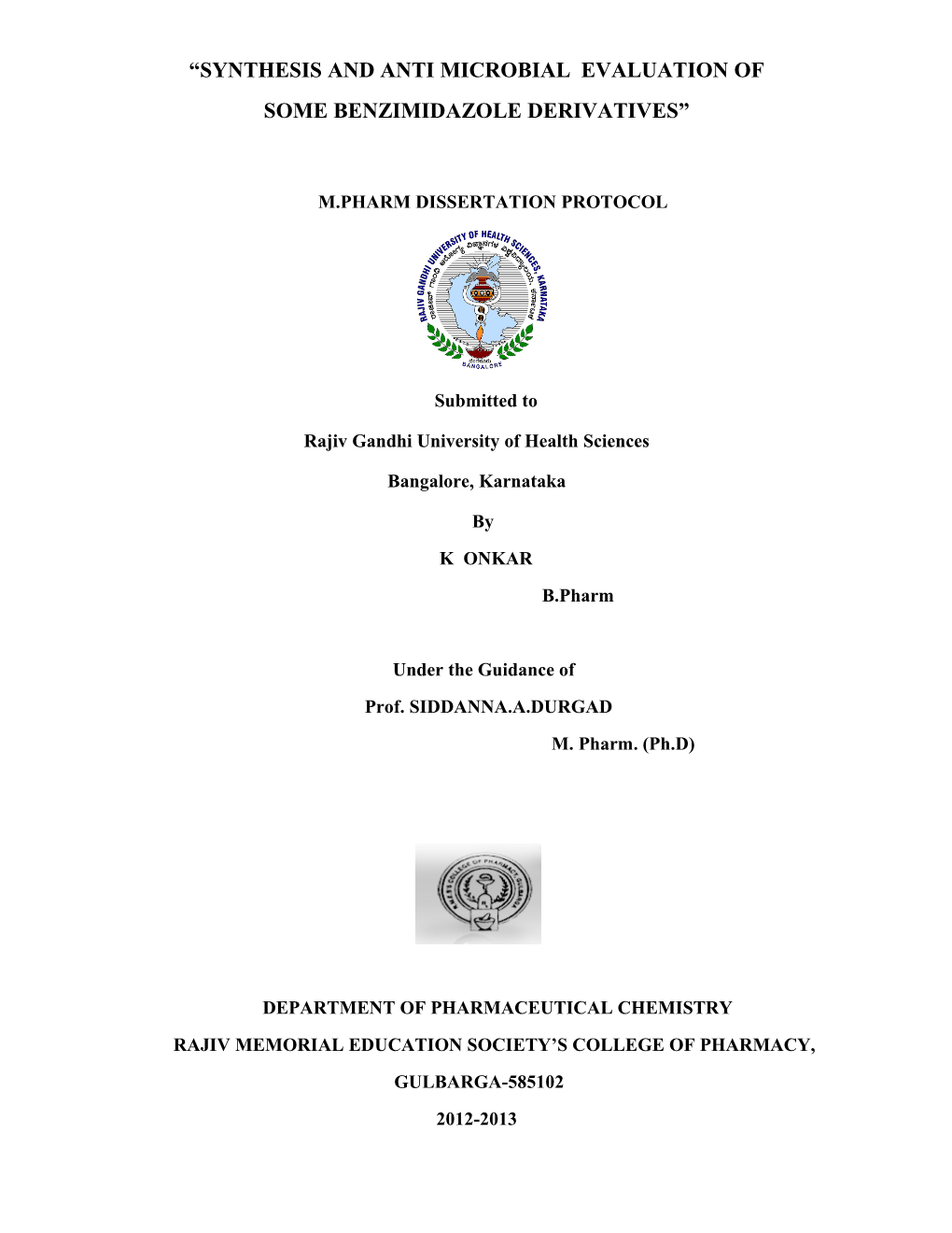 Synthesis and Anti Microbial