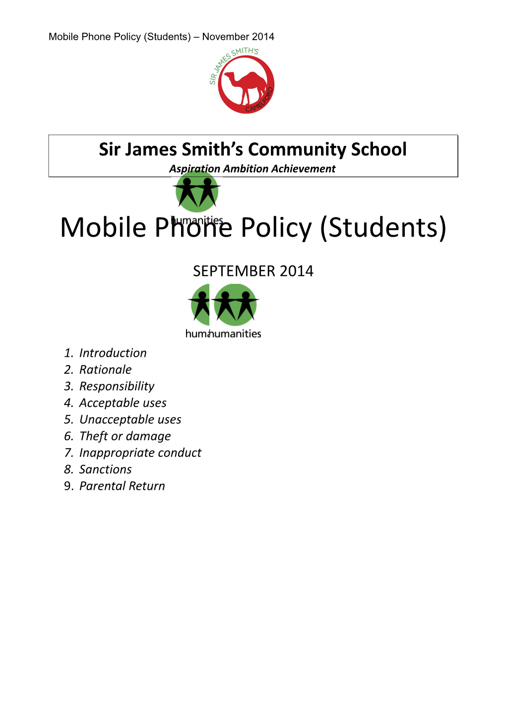 Mobile Phone Policy