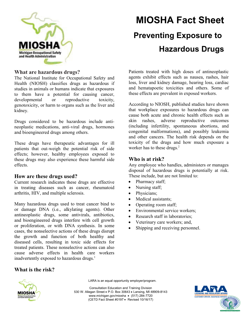 Preventing Exposure to Hazardous Drugs
